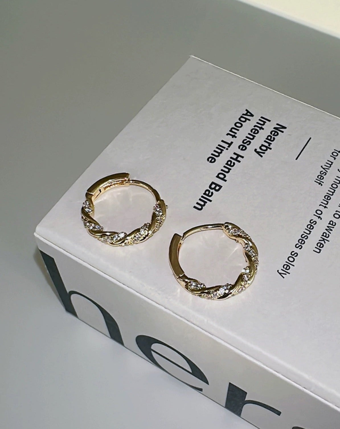 Möbius Twisted Gold Hoop Earrings
