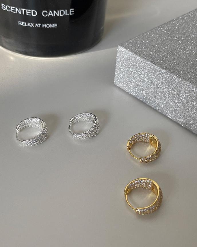 Full Zircon Stone Hoop Earrings