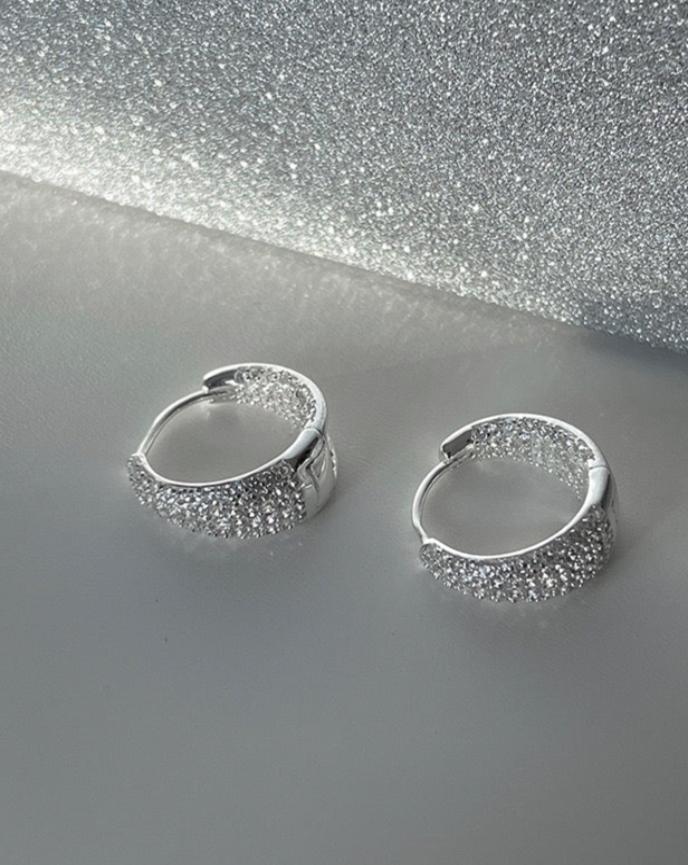 Full Zircon Stone Hoop Earrings