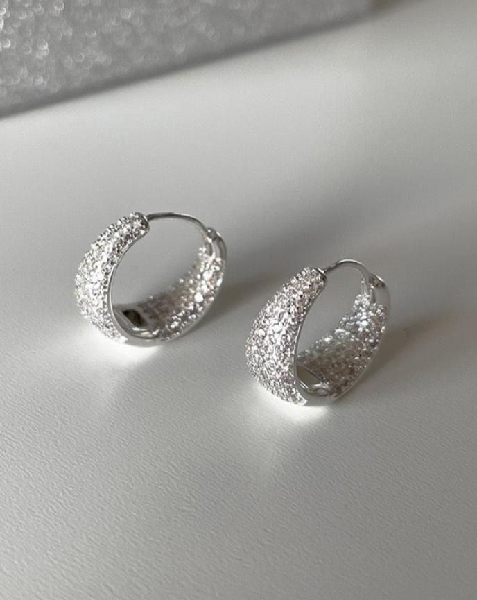 Full Zircon Stone Hoop Earrings