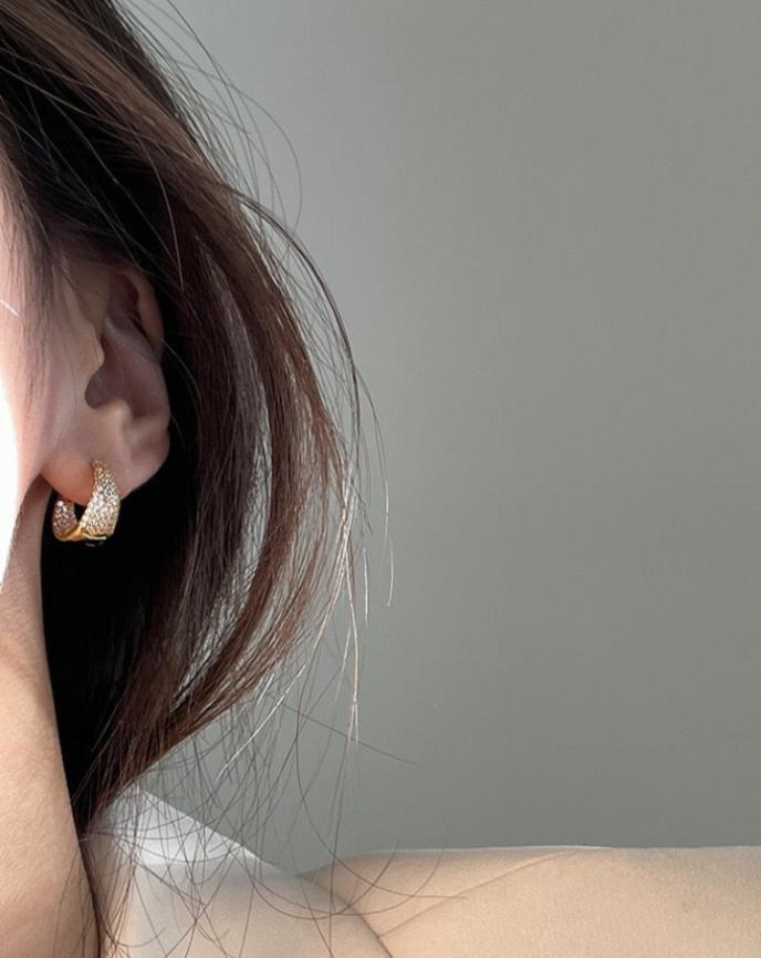 Full Zircon Stone Hoop Earrings