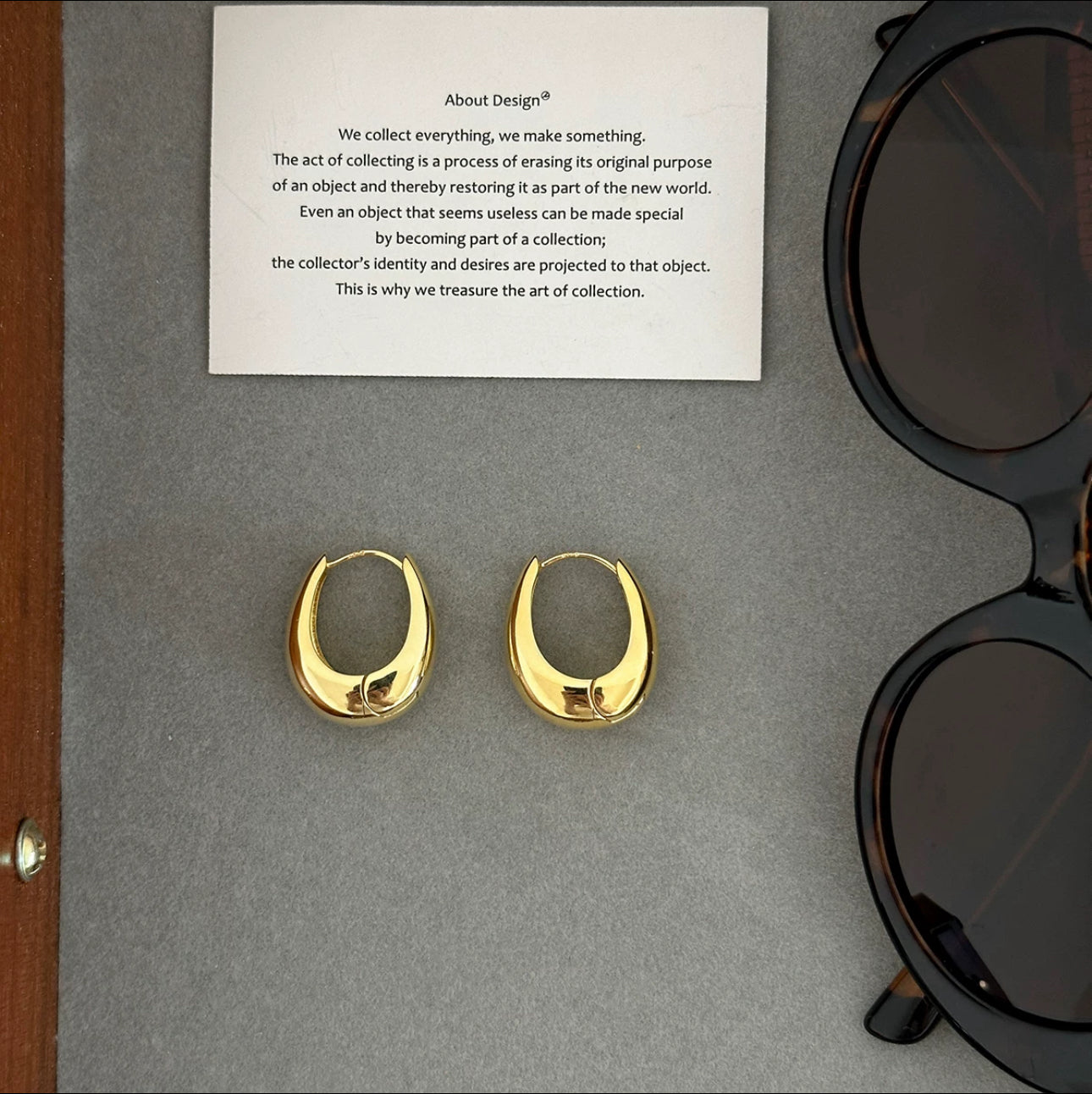 Classic Gold Oval Huggie Hoop Clip On Earrings