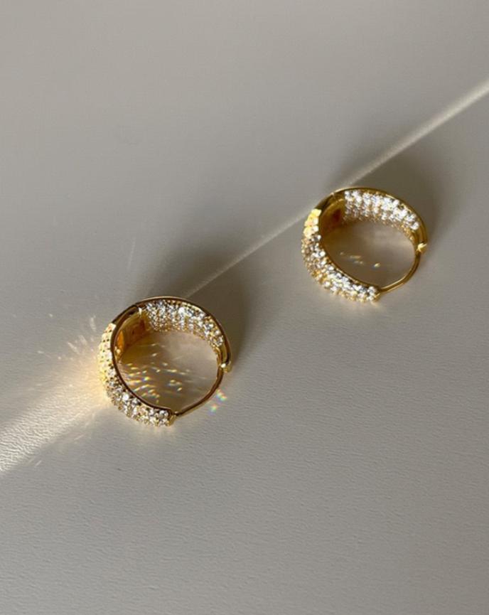 Full Zircon Stone Hoop Earrings