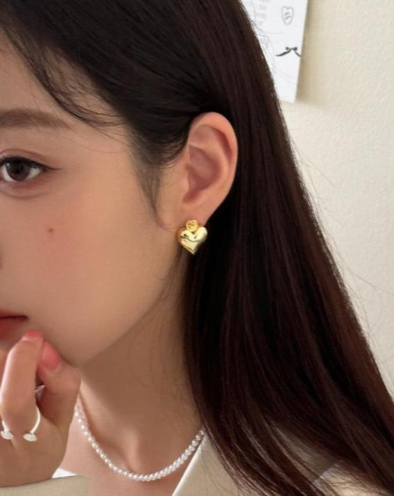 Rose Heart Earrings