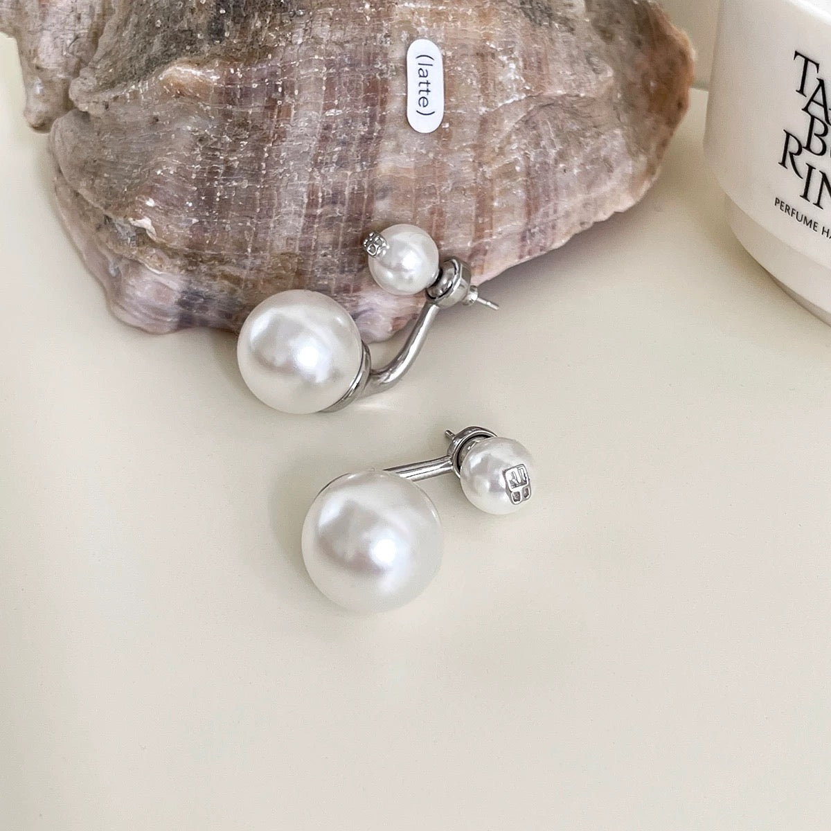 Bold Double Pearl Earrings