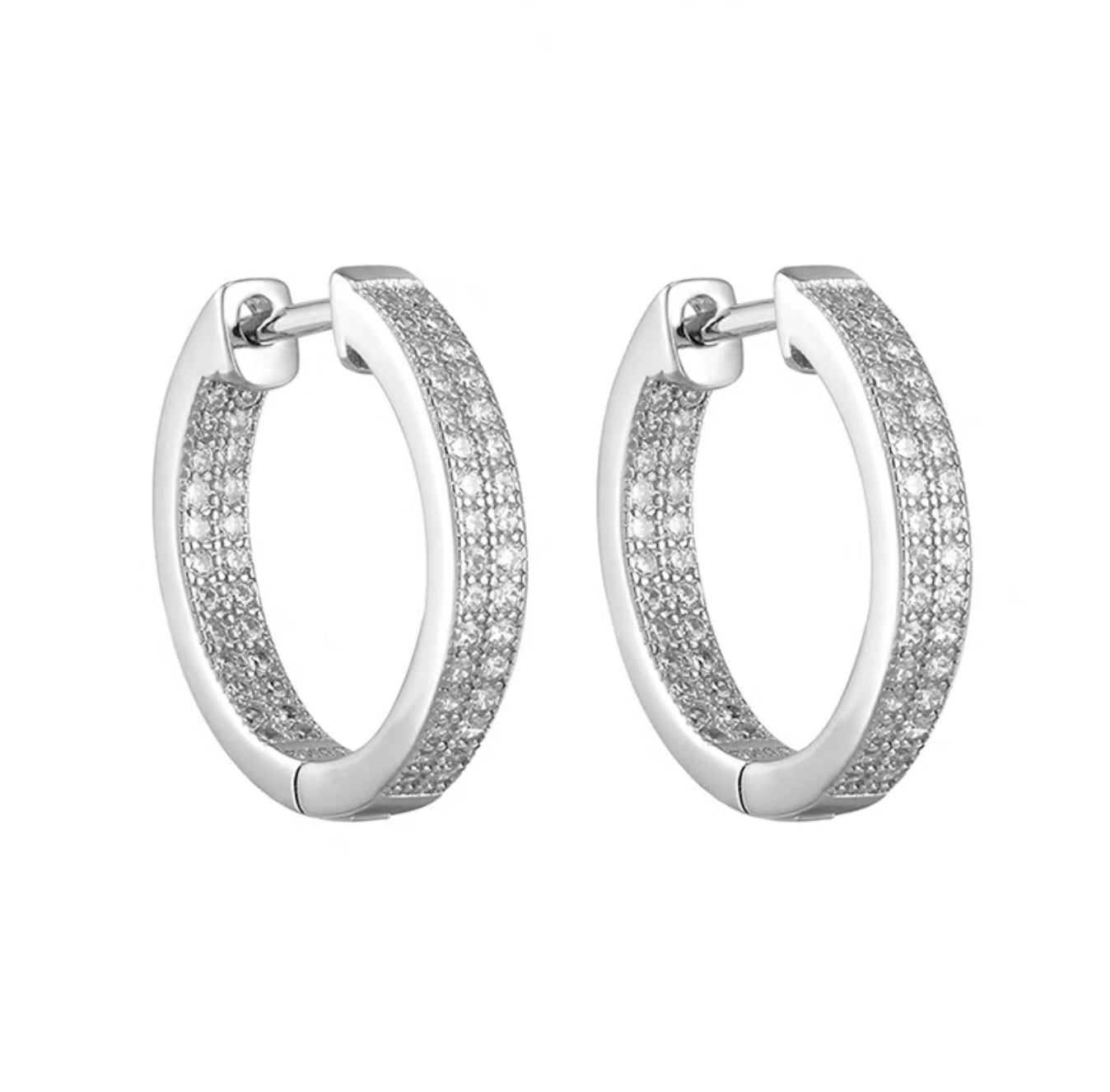 KREAM Sky Full Of Stars Diamond Hoop Earrings Close
