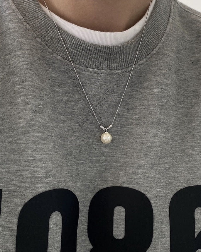 Minimalist Thin Snake Bone Unisex Pearl Necklace