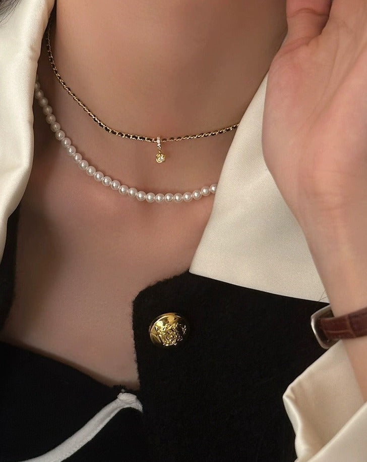 Elegant Danity Pearl Stackable Necklace