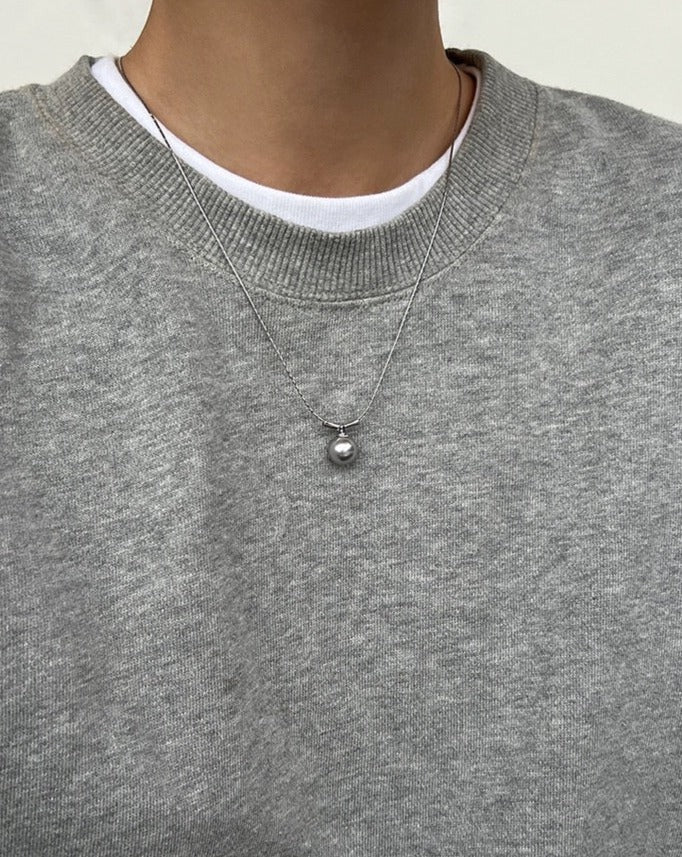 Thin Snake Bone Fashion Style Unisex Pearl Necklace