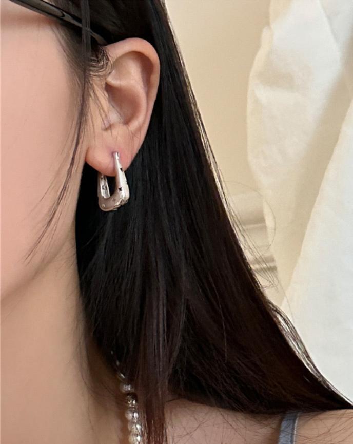 Star Hollow Square Hoop Earrings