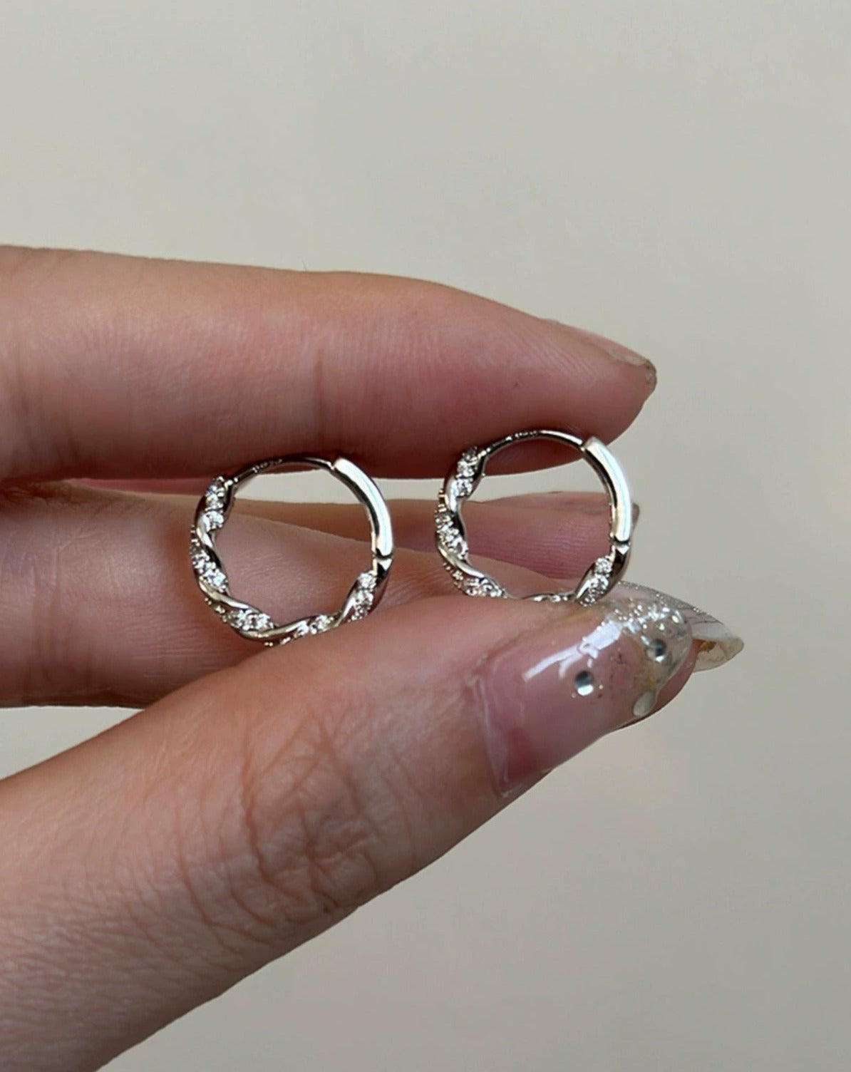 Möbius Twisted Silver Hoop Earrings