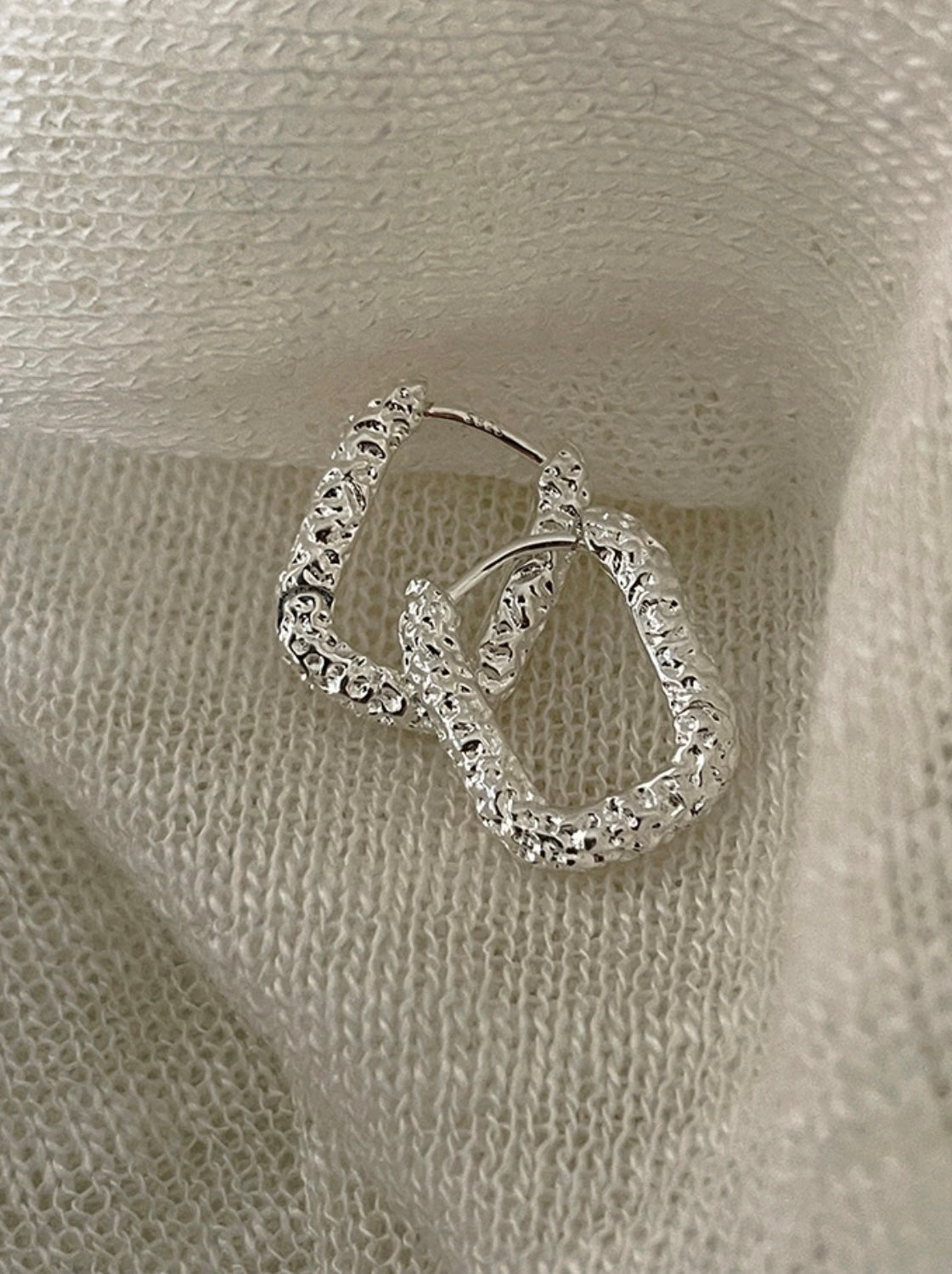 Textured Square Hoop Earrings