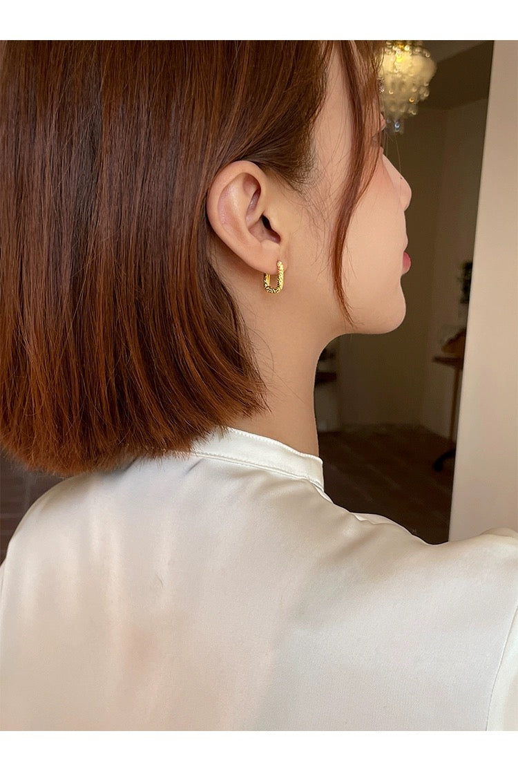 Textured Square Hoop Earrings