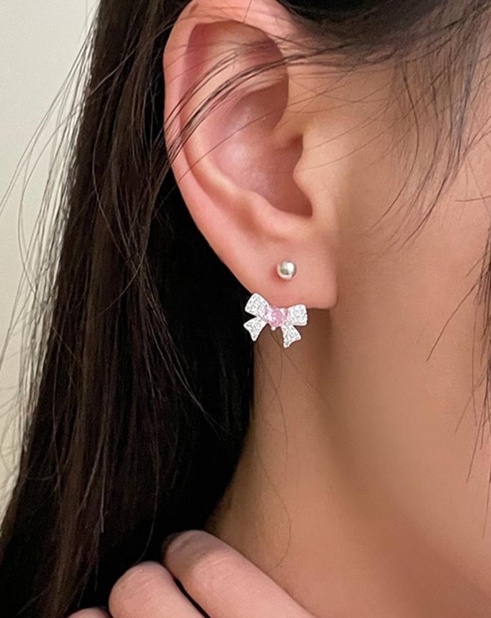 Charming Heart Bow Earring