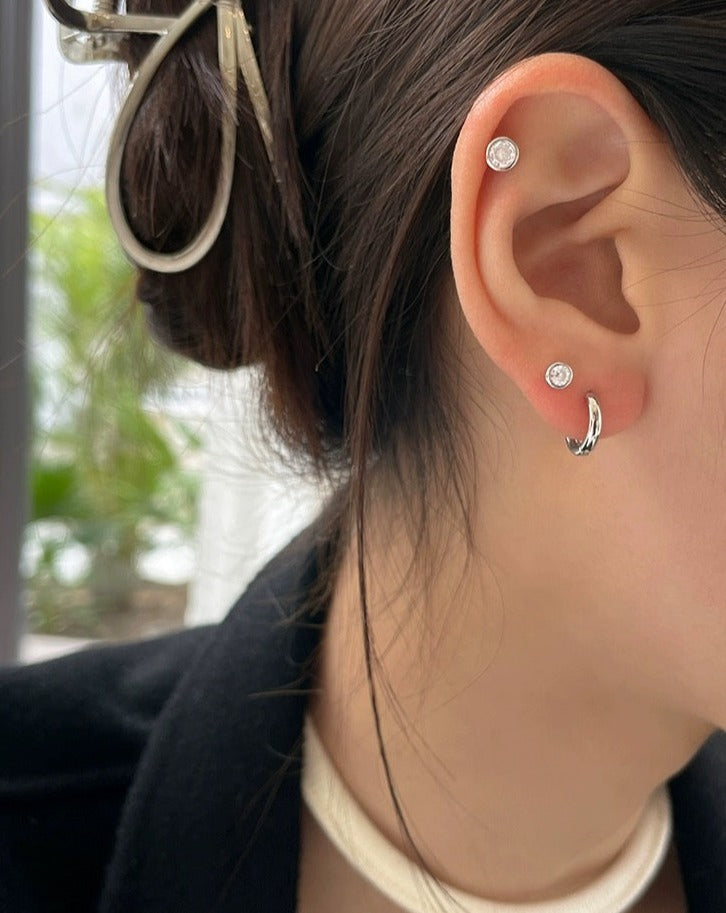 Classic Circular Zircon Earrings