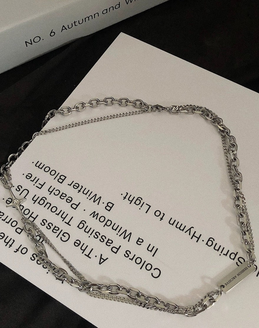 Cross Double Layer Design Versatile Necklace