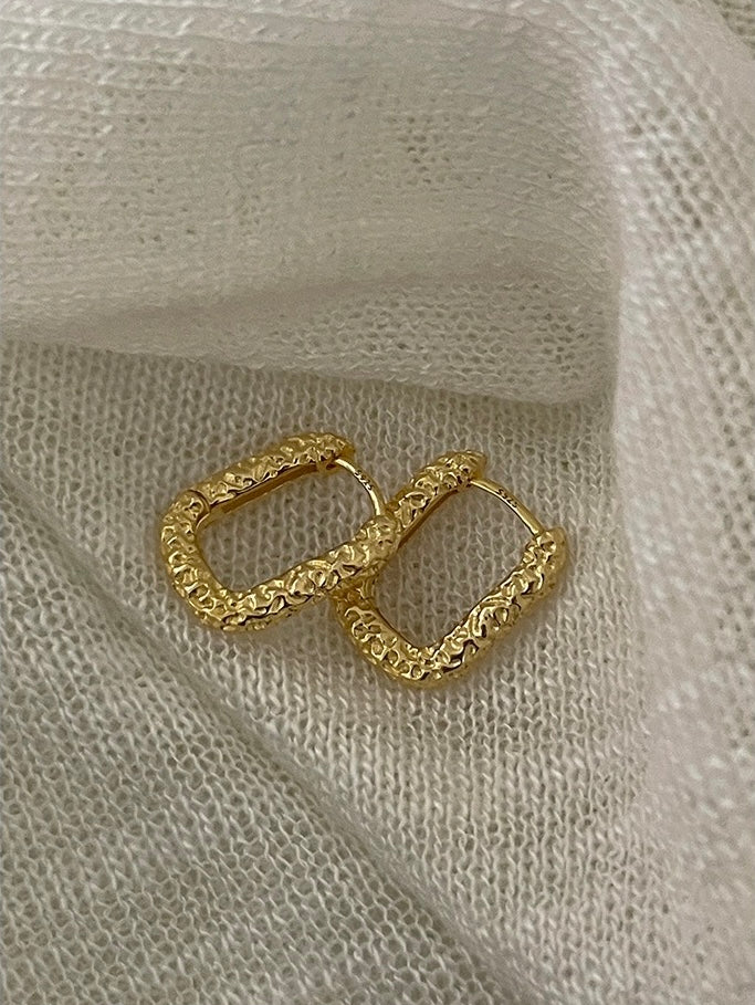 Textured Square Hoop Earrings