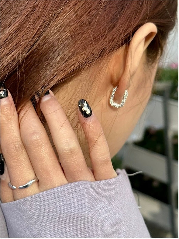 Textured Square Hoop Earrings