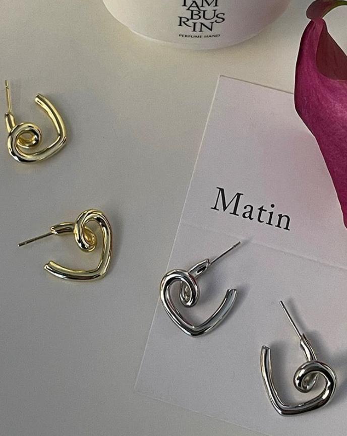Heart Shape Earrings on Model