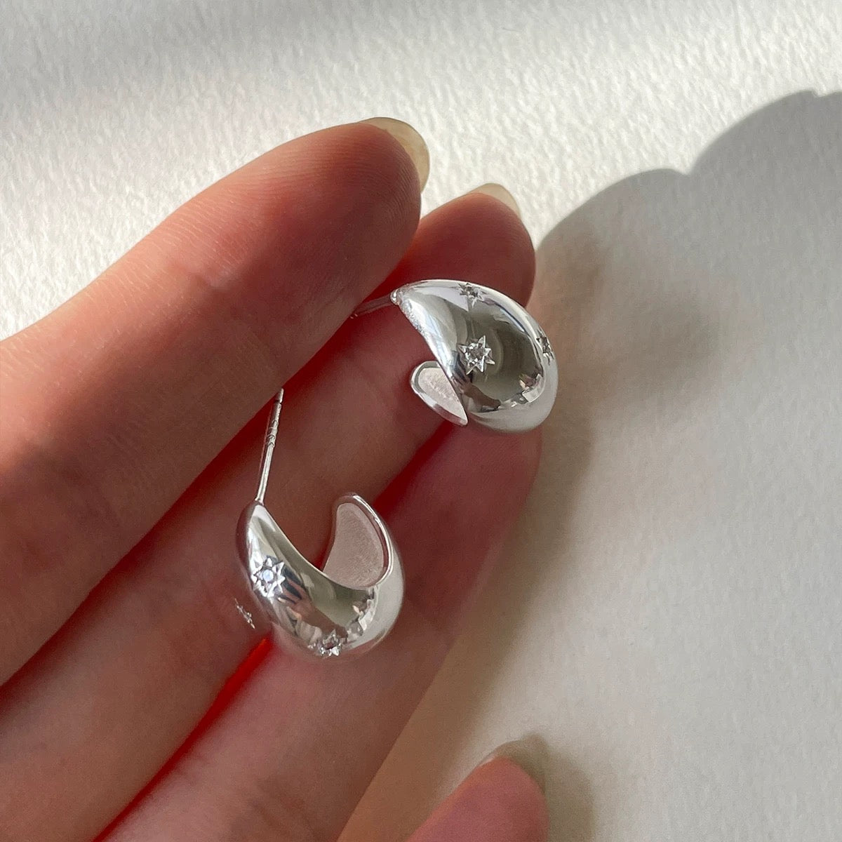 Fashion Teardrop Octagram Silver/Gold Earrings