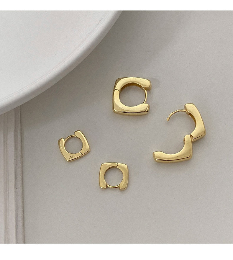 In Style Clip on Hoop Earrings Gold Size