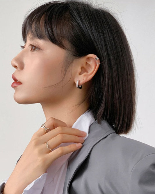 In Style Clip on Hoop Earrings Silver Gold Front Page