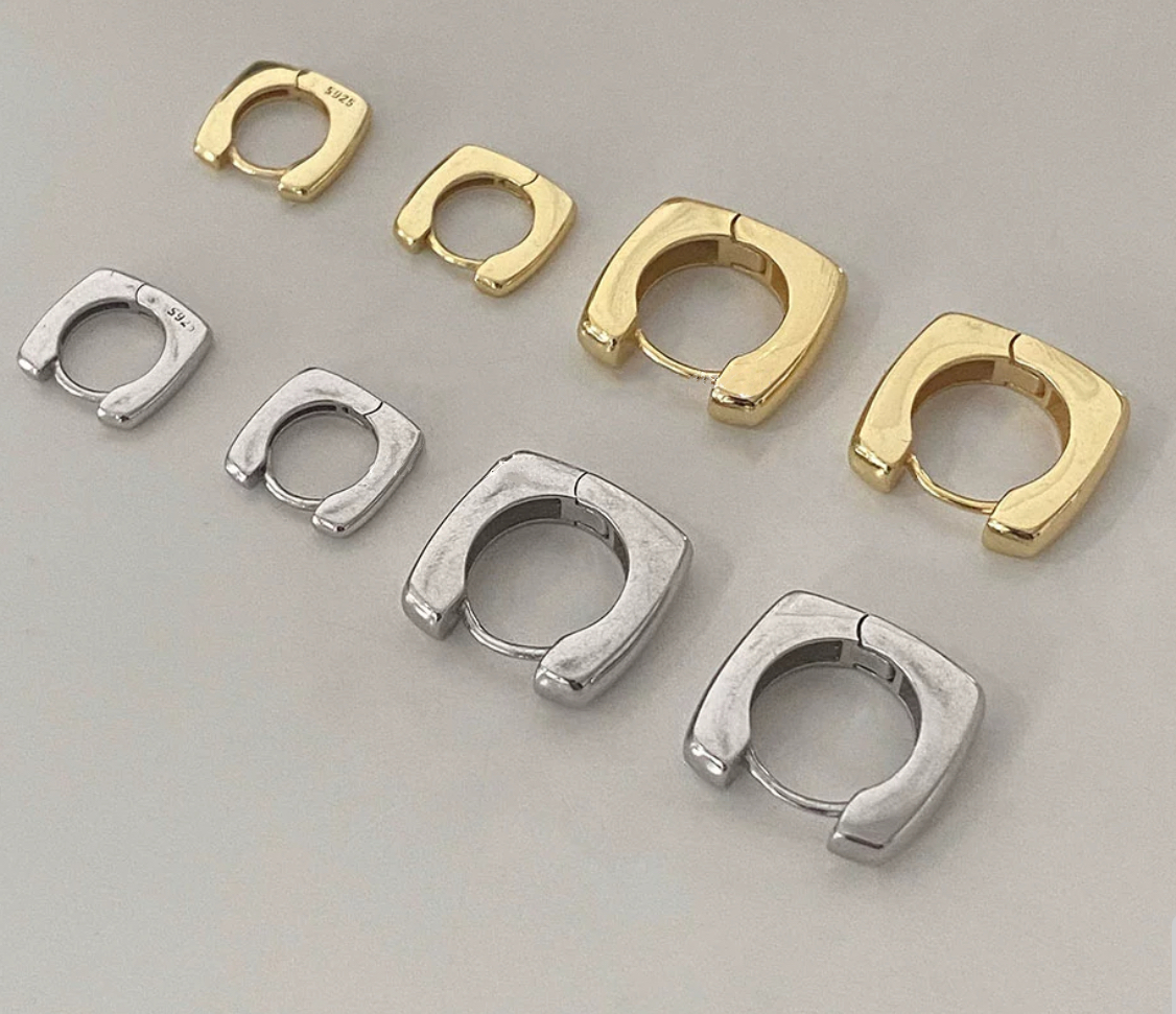 In Style Clip on Hoop Earrings Silver Gold Selections