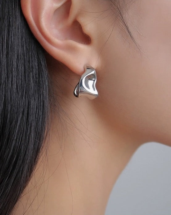 Irregular Twisted Metal Minimalist Unisex Earrings