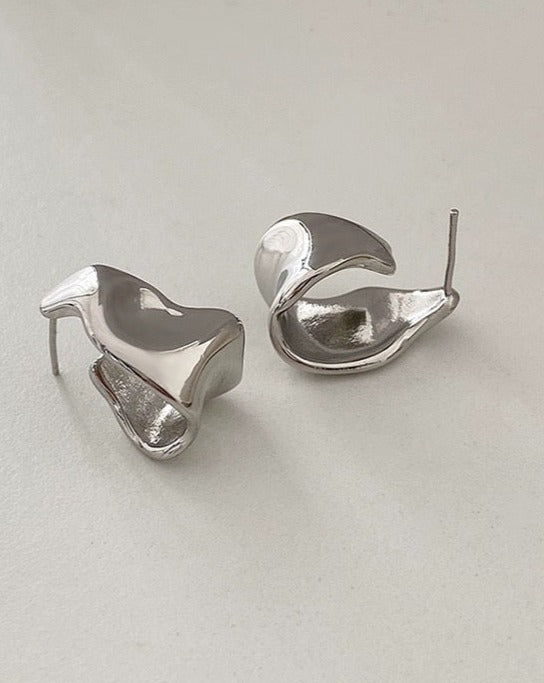 Irregular Twisted Metal Minimalist Unisex Earrings