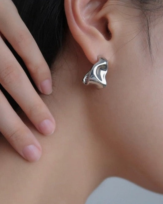 Irregular Twisted Metal Minimalist Unisex Earrings