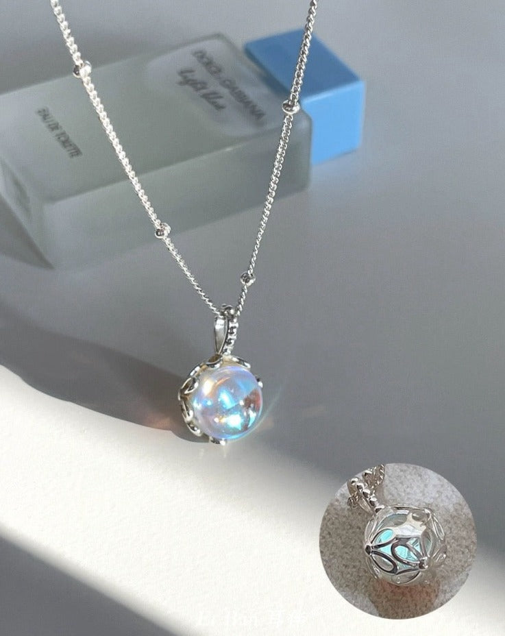 Moonstone necklace sterling silver
