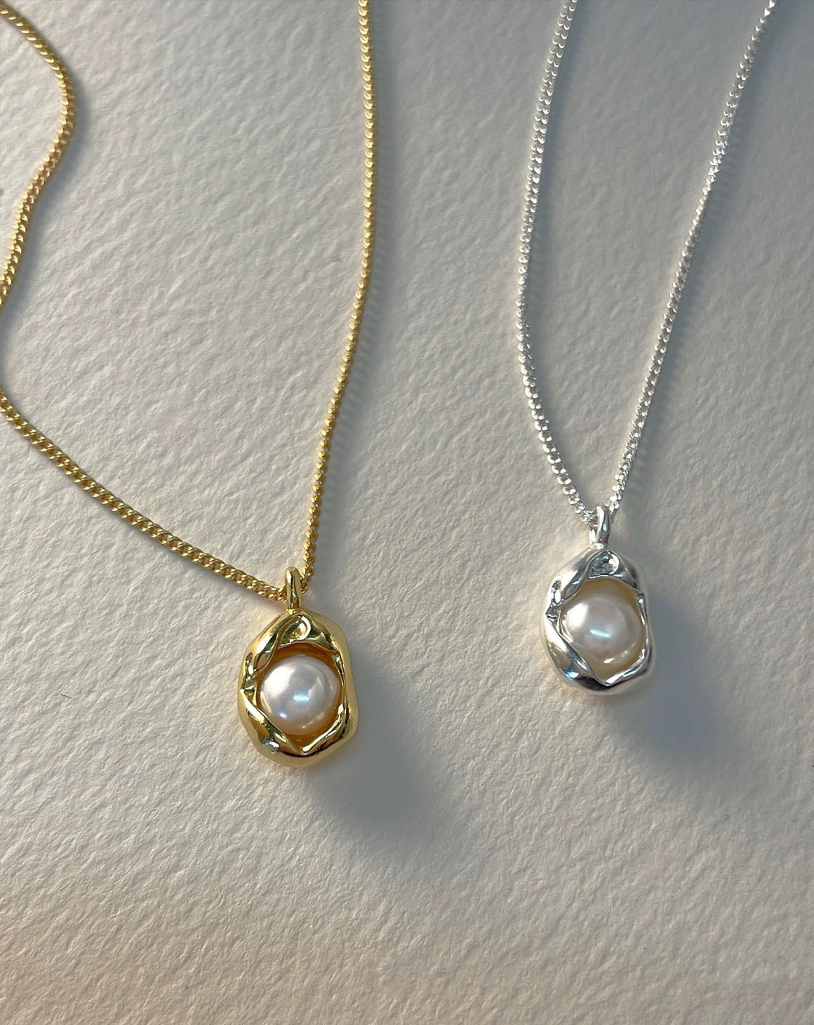Pearl Pendant Necklace in Gold and Sterling Silver