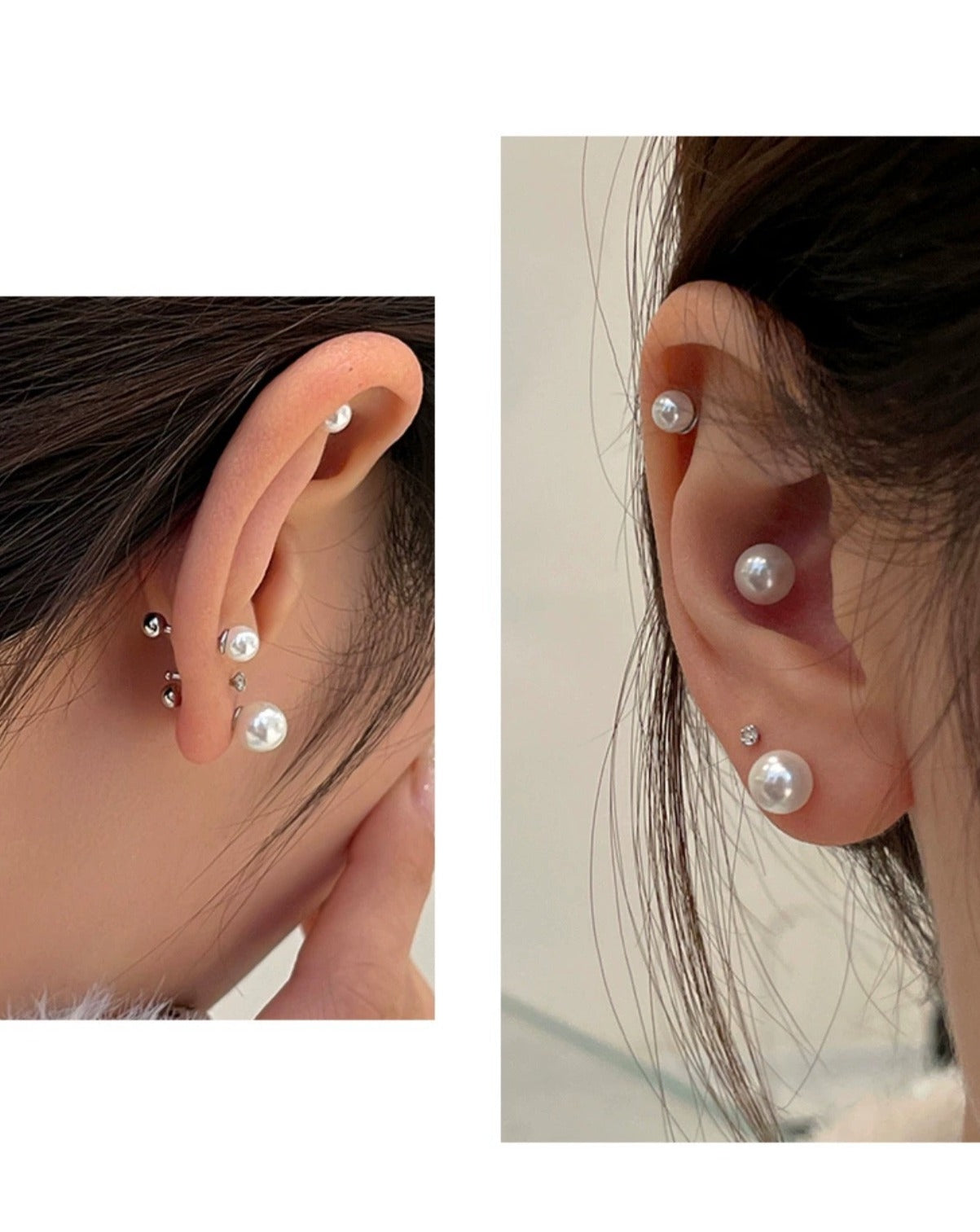 S999 Pure Silver Pearl Earrings Model