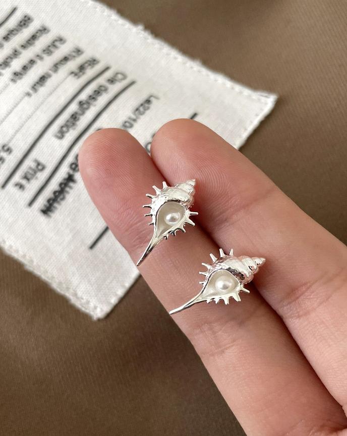Seashell Silver Earrings