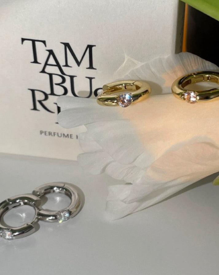 Shine Cubic Zirconia Hoop Earrings in gold and silver