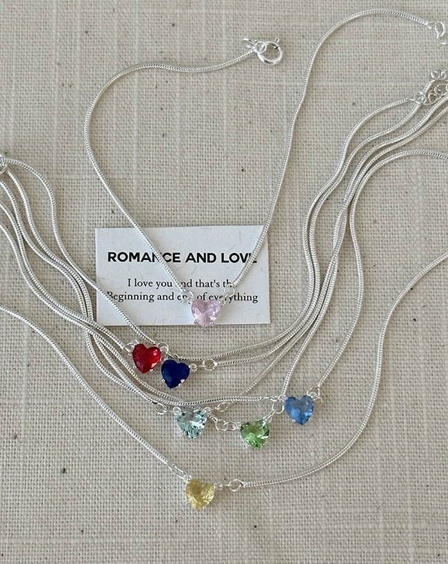 Snake Bone 925 Sterling Silver Bracelet with Colorful Heart Zirconia Bracelet